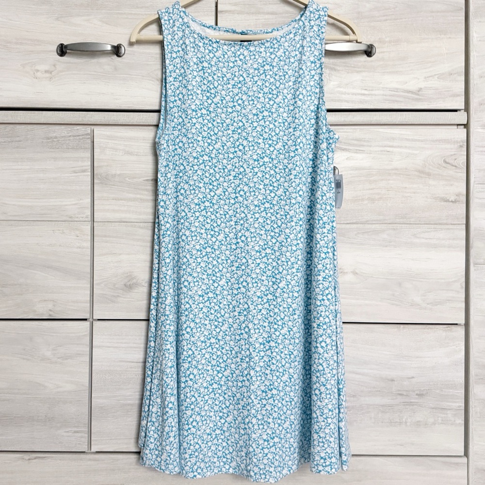 NWT Old Navy Blue & White Floral Print Sundress Size Small